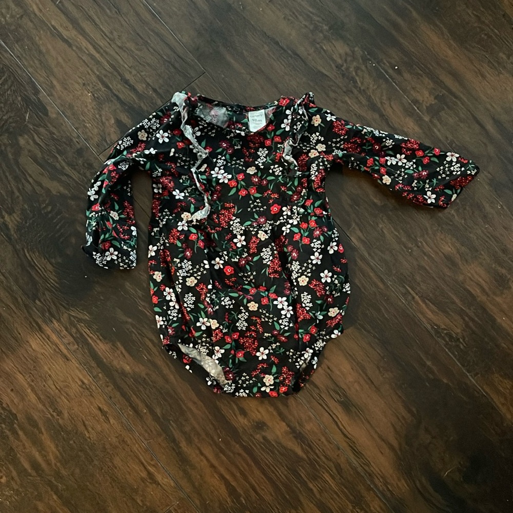 Carters floral long sleeve body suit 18 months